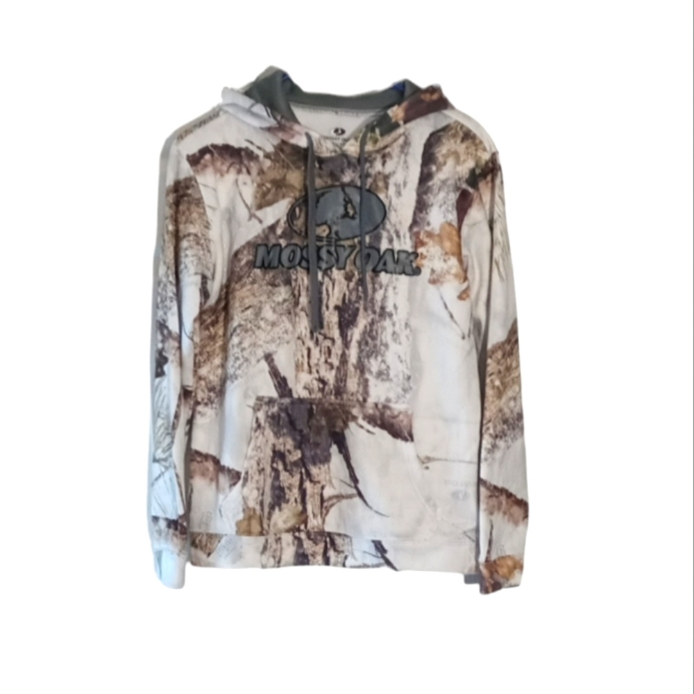 Men's sz Sm Mossy Oak white camo hoodie